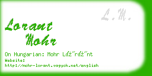 lorant mohr business card